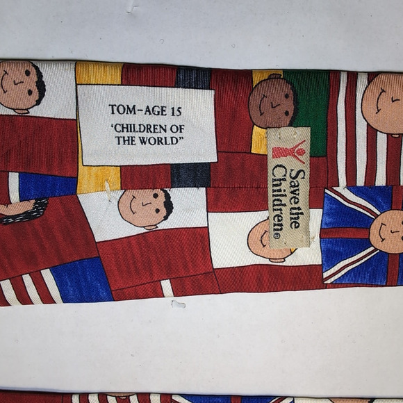 Lot of 5 Save The Children Novelty Silk Mens Necktie Patriotic Plane Dads World - Picture 4 of 16